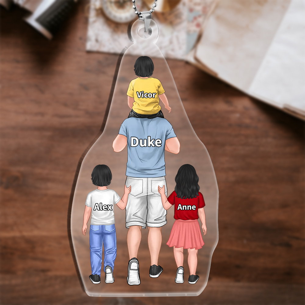 À Papa/Maman - Porte-Clés Acrylique 2-9 Prénoms Personnalisés Ornements pour Famille | Jessemade