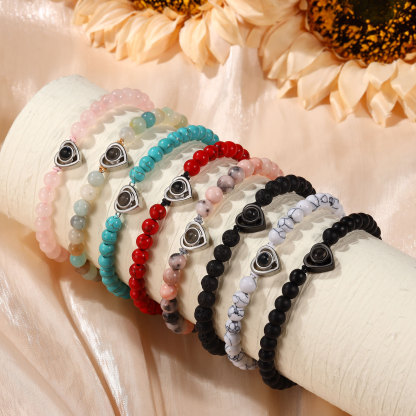Bracelet Cœur en Perles Naturelles Bracelet Photo Projection｜Jessemade