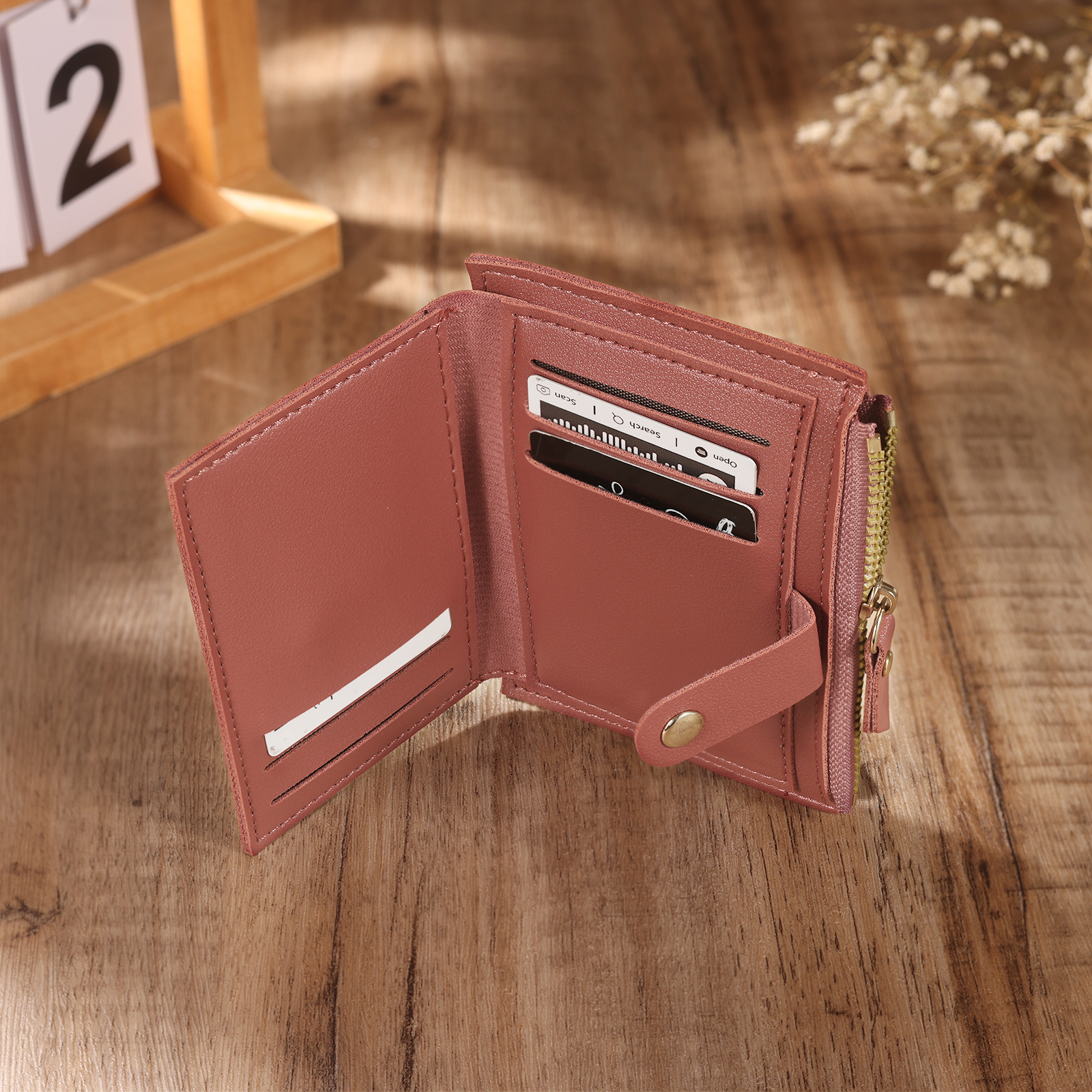 Portefeuille Femme Photo et Texte Personnalisés Porte-Monnaie Carte