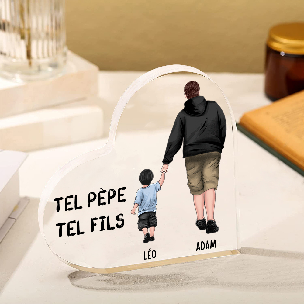 Plaque Acrylique 2 Prénoms Personnalisés pour Papa et Fils | Cadeau Fête des Pères | Jessemade