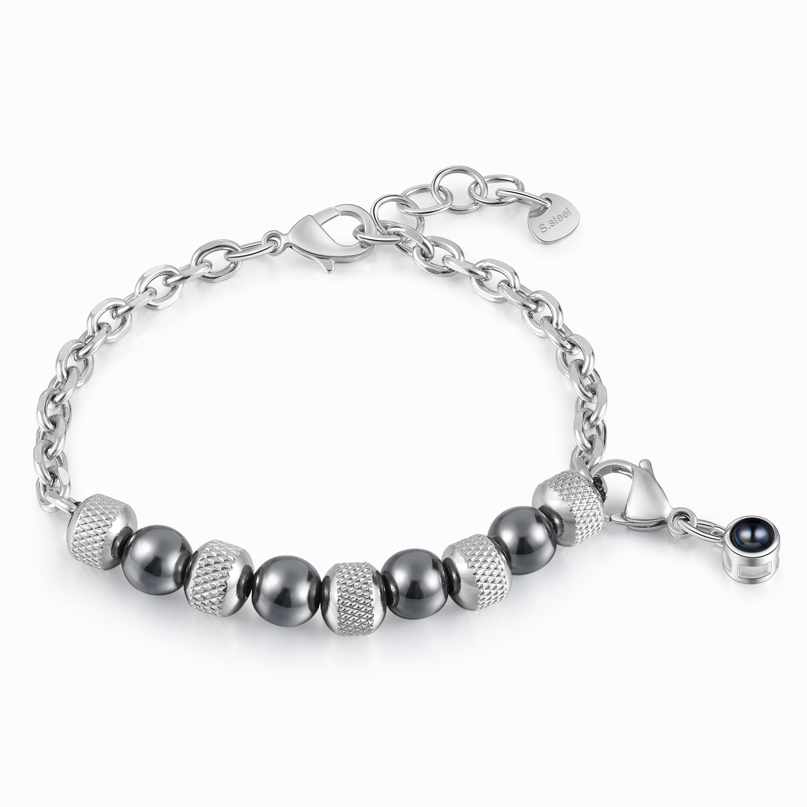 Bracelet Perles Projection de Pierres Photo Personnalisée