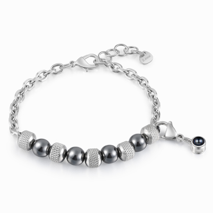 Bracelet Perles Projection de Pierres Photo Personnalisée