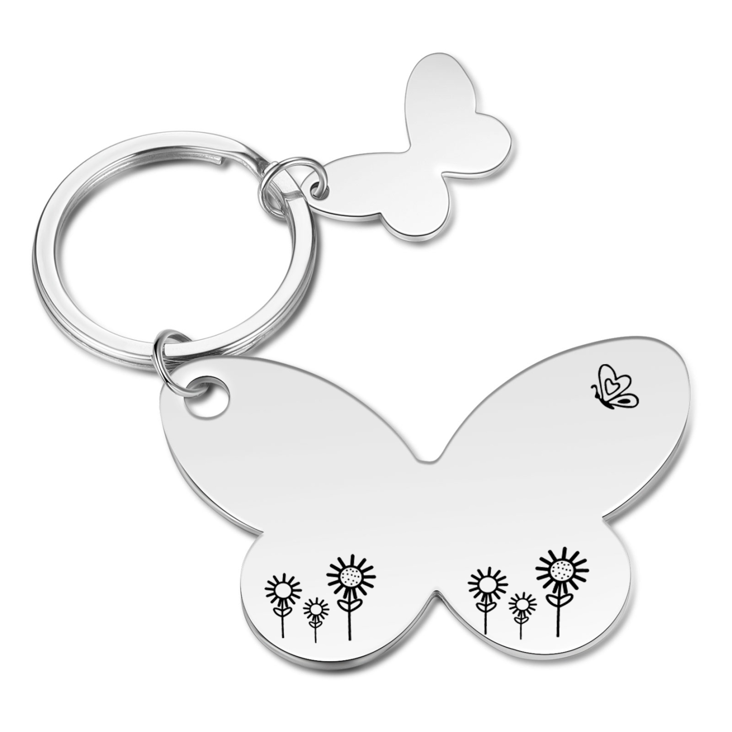 À Maman/Mamie - Porte-Clés Papillon 1 Prénom Personnalisé avec Texte