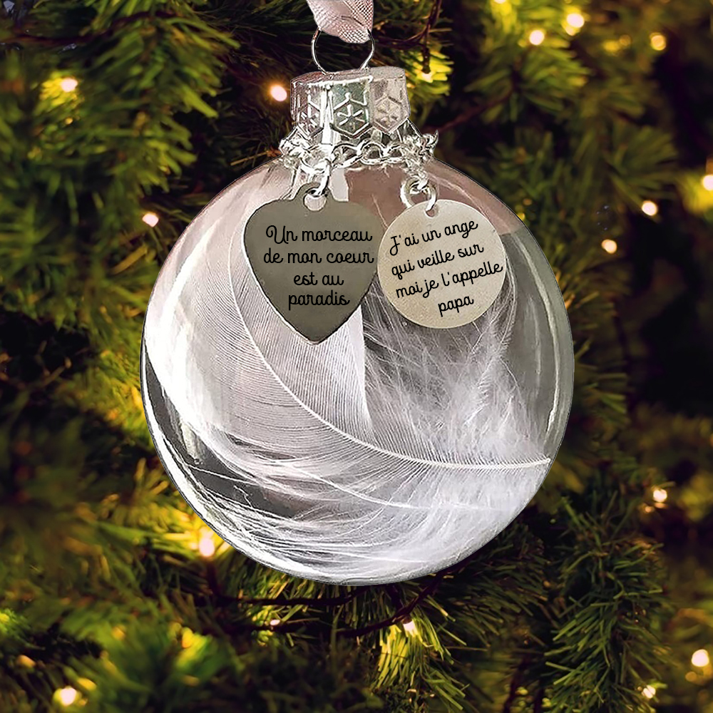 À mon papa - Boule transparente de plumes Ornements boule de noël | Jessemade