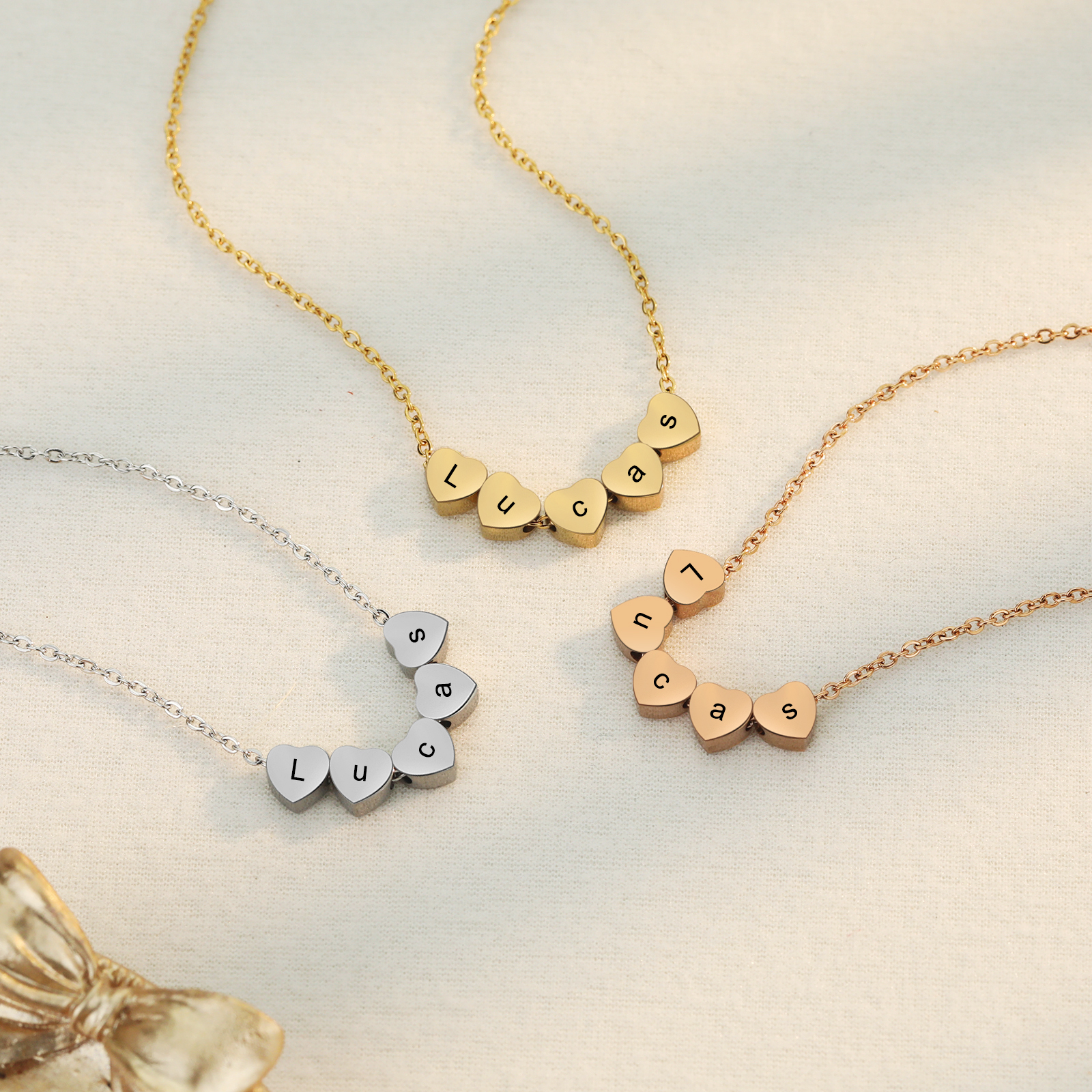 Collier Cœur pendentif 9 lettre Personnalisé