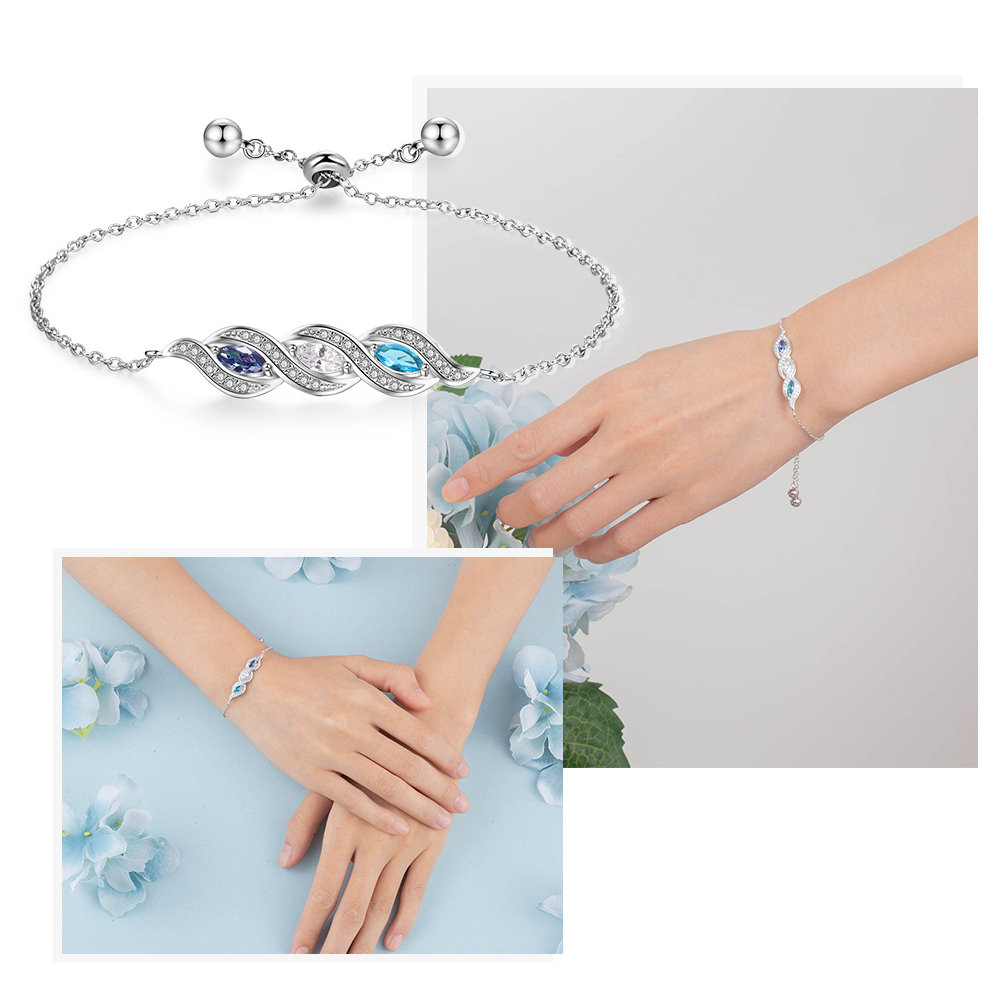 Bracelet reglable 3 Pierre de Naissance