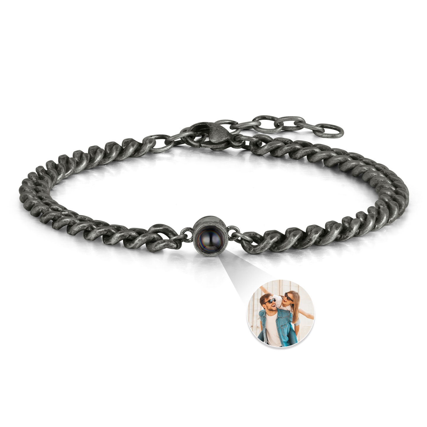 Bracelet en Acier Inoxydable Personnalisé Bracelet Photo Projection No