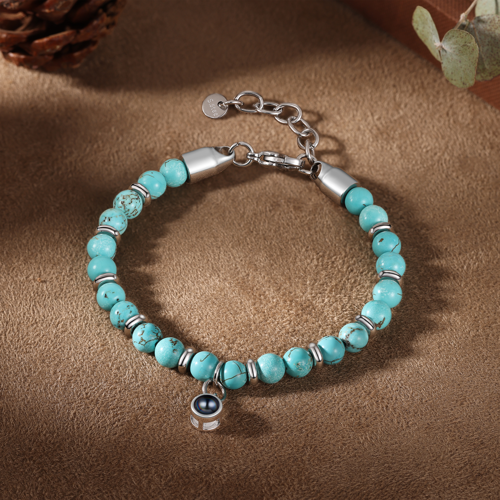 Bracelet Homme Projection de Pierres Photo Personnalisée