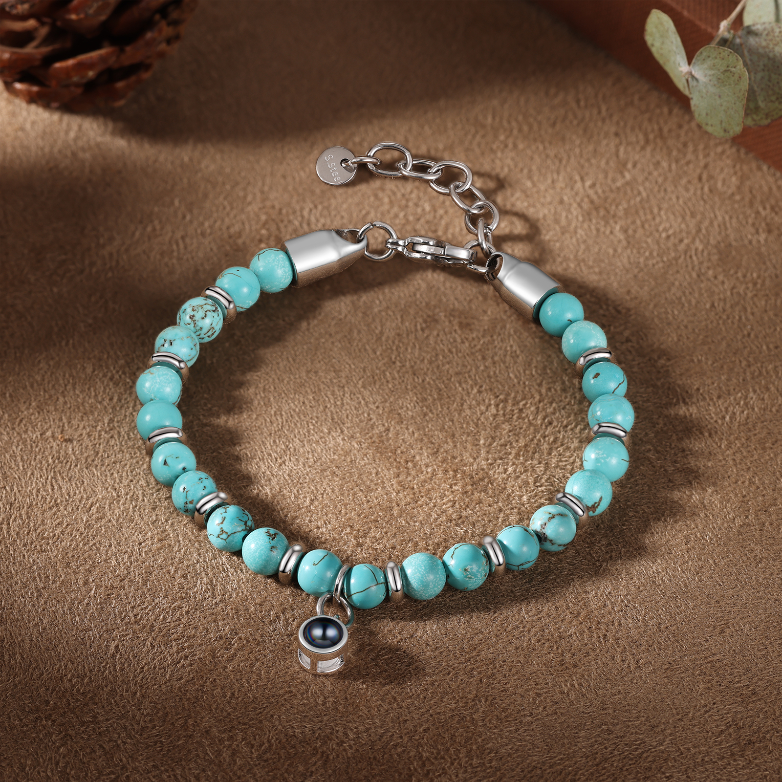 Bracelet Homme Projection de Pierres Photo Personnalisée