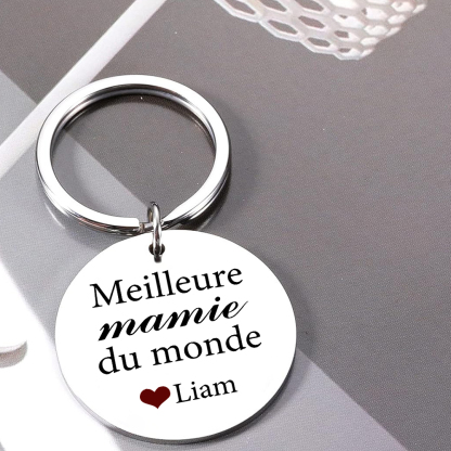 Porte-Clés 1 Prénom et Photo Personnalisés pour Mamie