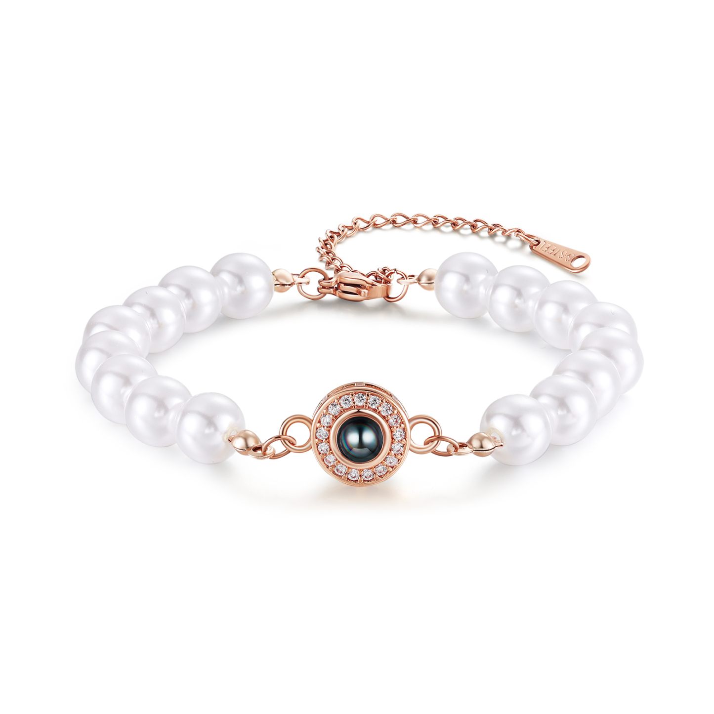 Bracelet perlé avec projection photo personnalisée – Cadeau pour Femme, Maman, Amie