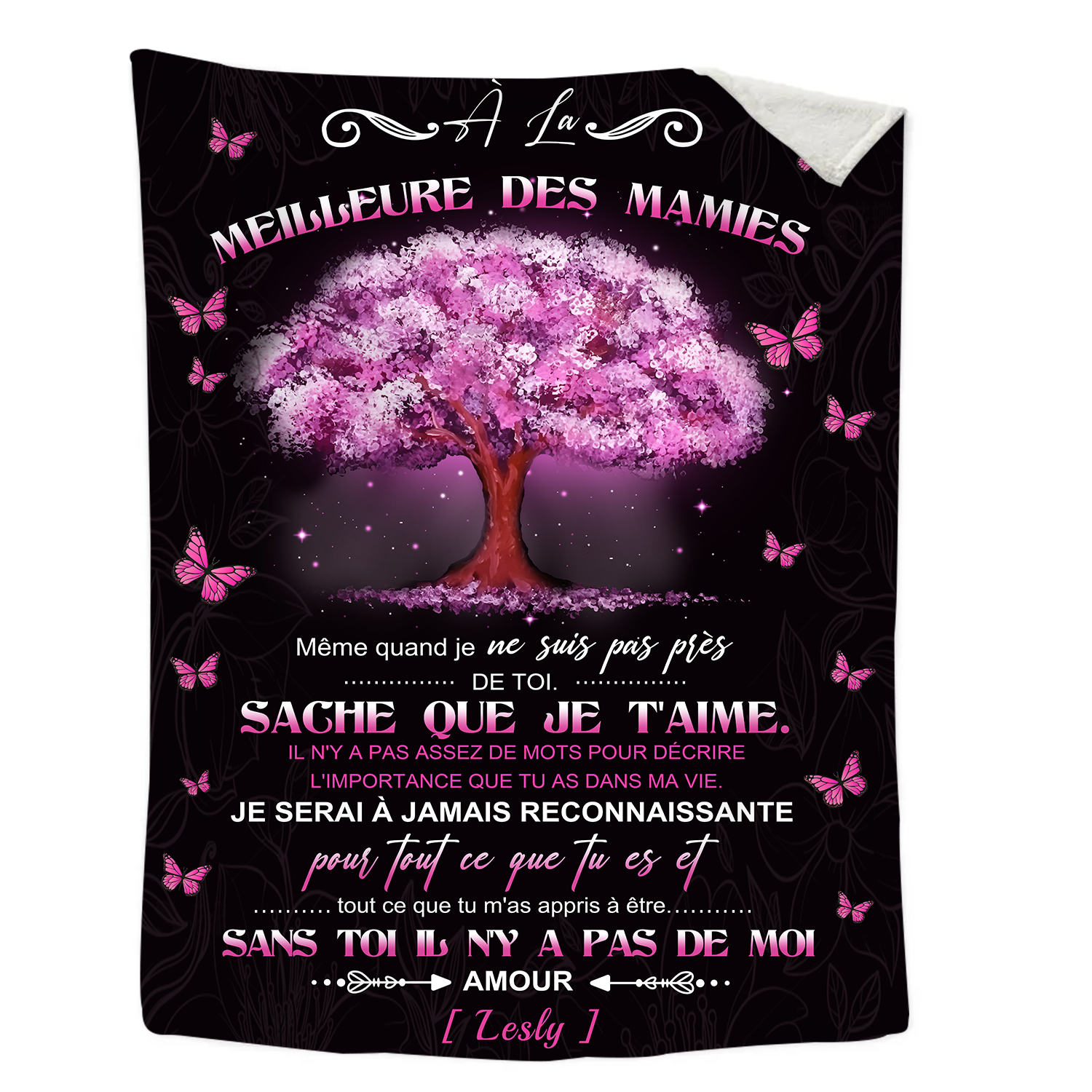 À ma Mamie - Couverture Plaids Polaire 1 Prénom Personnalisé