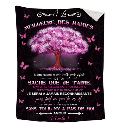 À ma Mamie - Couverture Plaids Polaire 1 Prénom Personnalisé