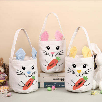 Sac de Pâques Lapin 1 Prénom Personnalisé