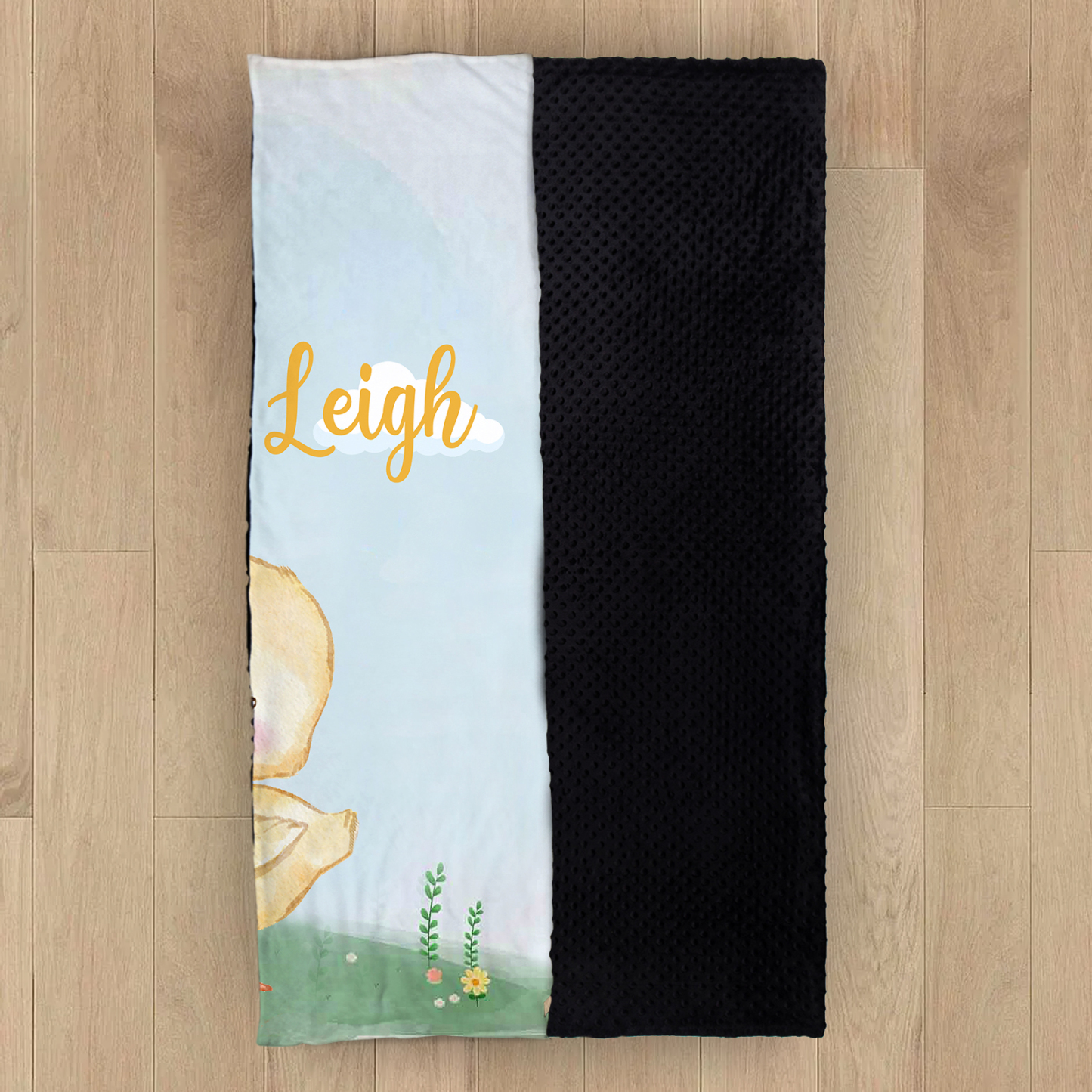 Couverture plaids polaire poussin 1 Prénom Personnalisé pour enfant
