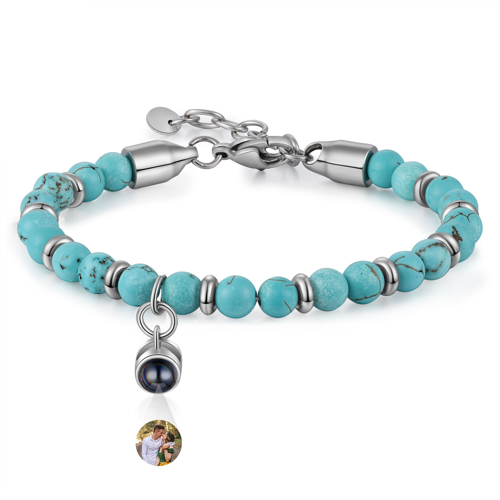 Bracelet Homme Projection de Pierres Photo Personnalisée