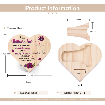 À Ma Meilleure Amie-Décoration En bois texte personnalisé