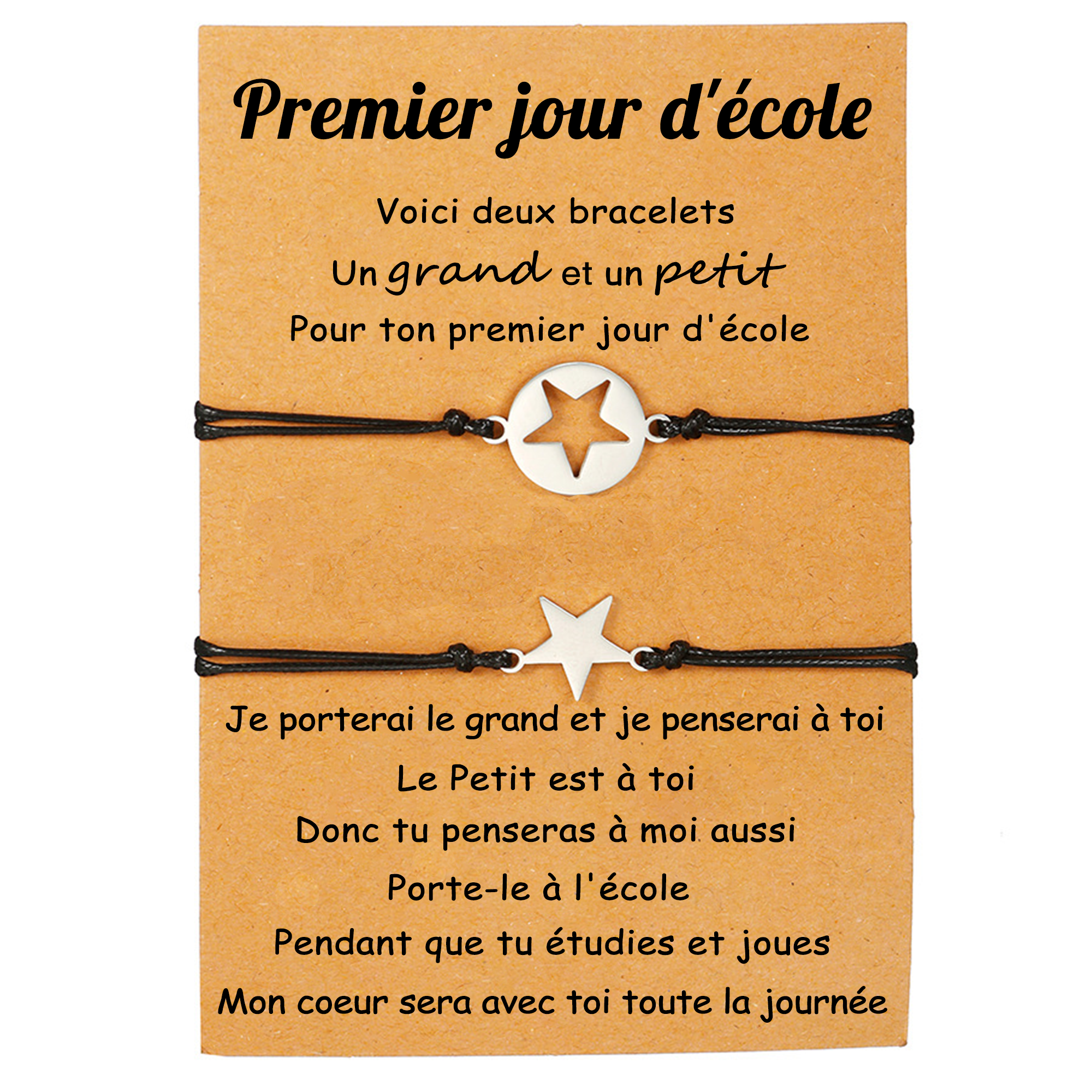 2PCS Ensemble de Bracelets Étoile Bracelet en Commun Cadeau Rentrée Sc