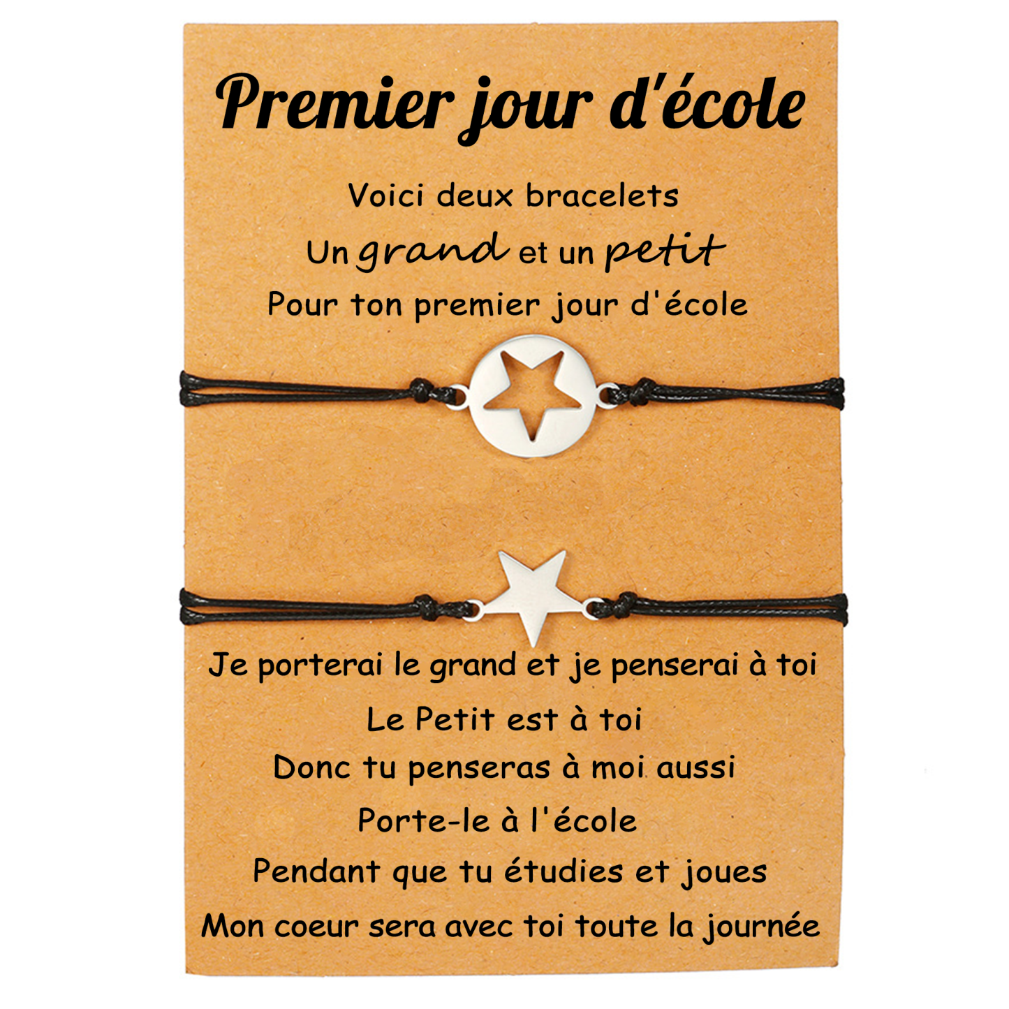 2PCS Ensemble de Bracelets Étoile Bracelet en Commun Cadeau Rentrée Sc