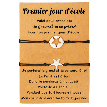 2PCS Ensemble de Bracelets Étoile Bracelet en Commun Cadeau Rentrée Sc