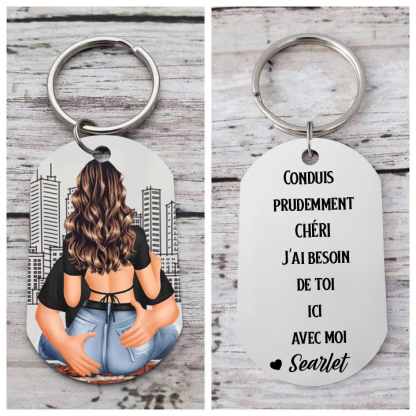 Porte-Clés 1 Prénom Personnalisé Pour Couple