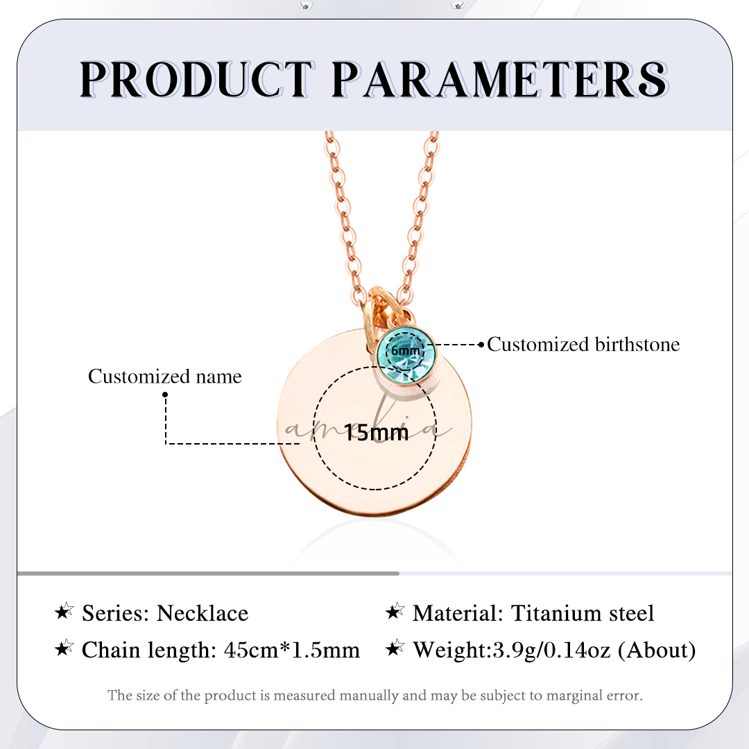 Collier 1 Prénom Personnalisé avec 1 Pierre de Naissance