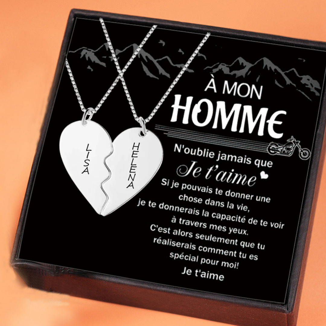 Collier Coeur Collier Couple 2 Prénoms