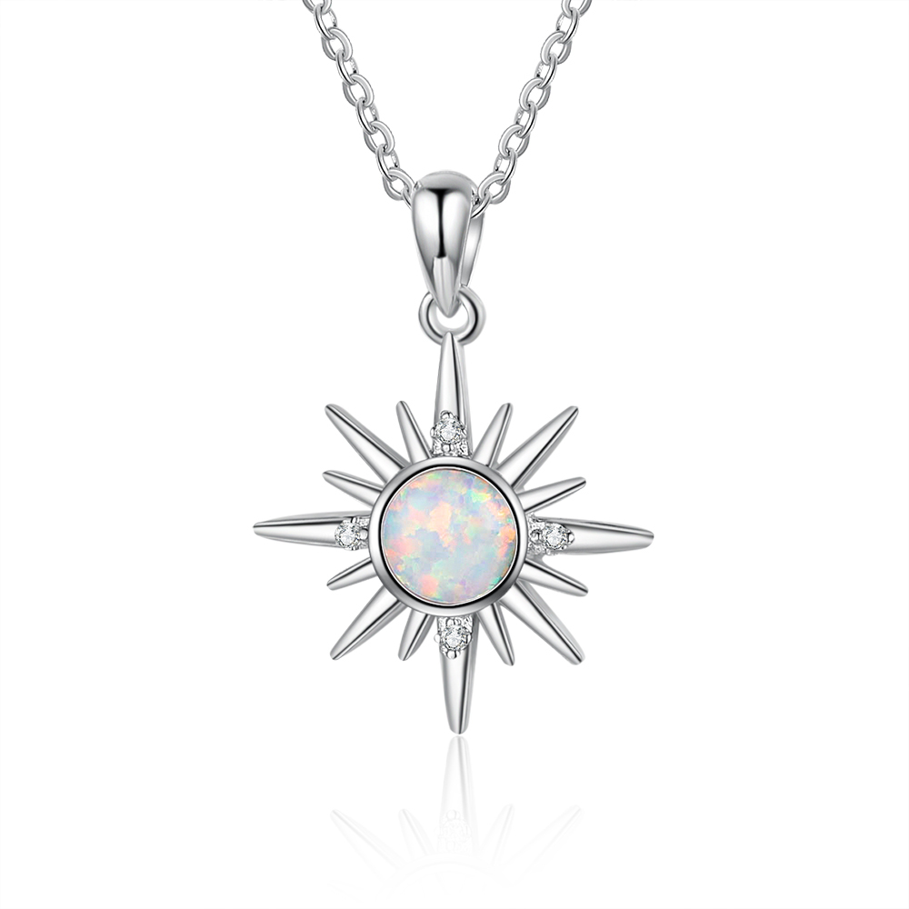 Collier Pendentif Opale Soleil pour Femmes