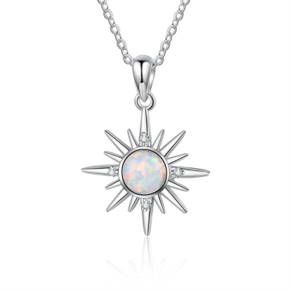 Collier Pendentif Opale Soleil pour Femmes