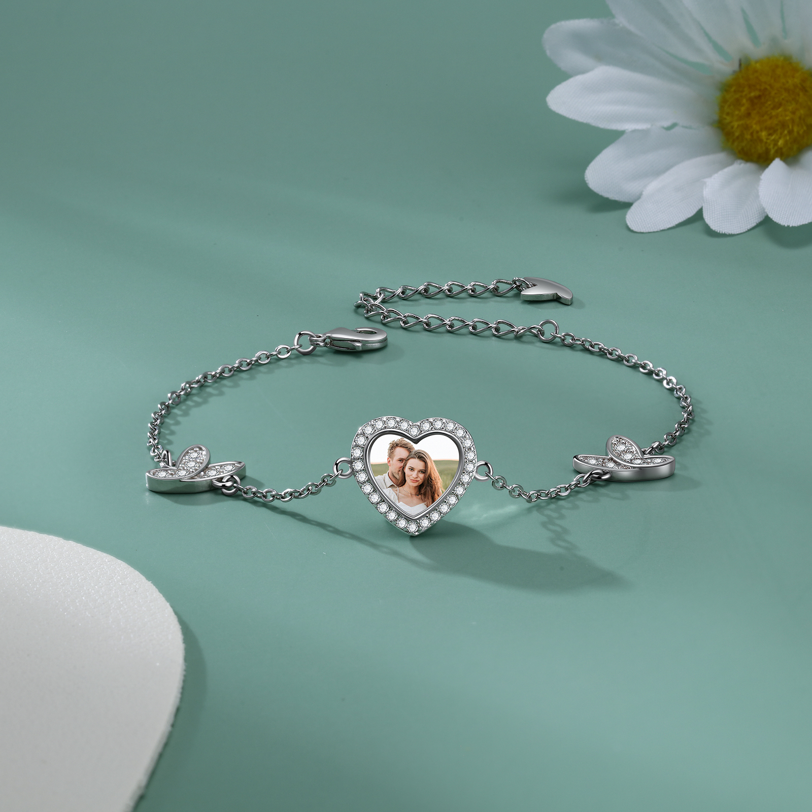 Bracelet Photo avec Cœur Breloque