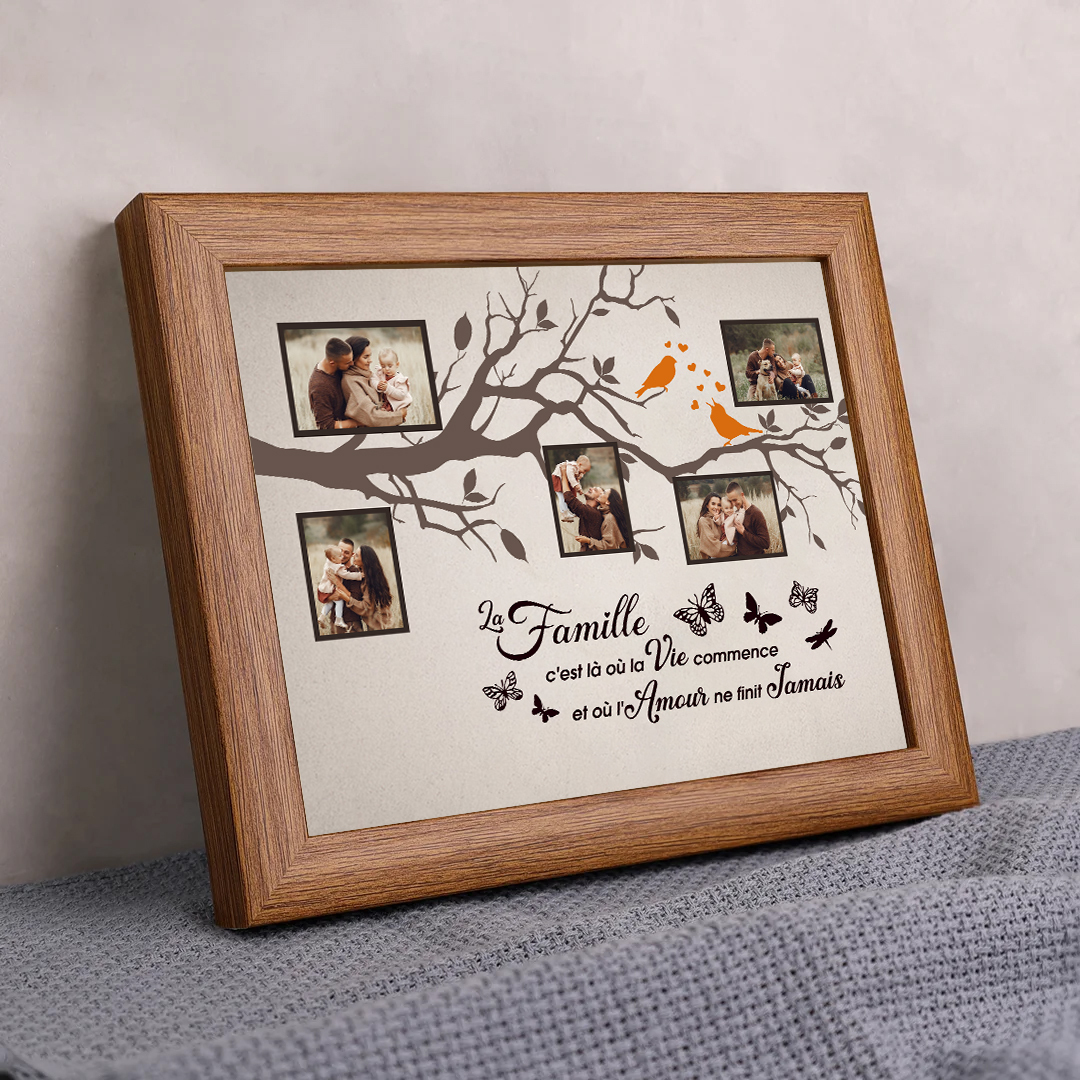 La famille - Cadre en bois personnalisé 5 photo Arbre de vie Arbre 