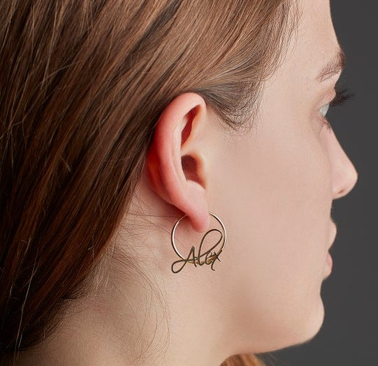 Boucles d'Oreilles 1 Prénom Personnalisée