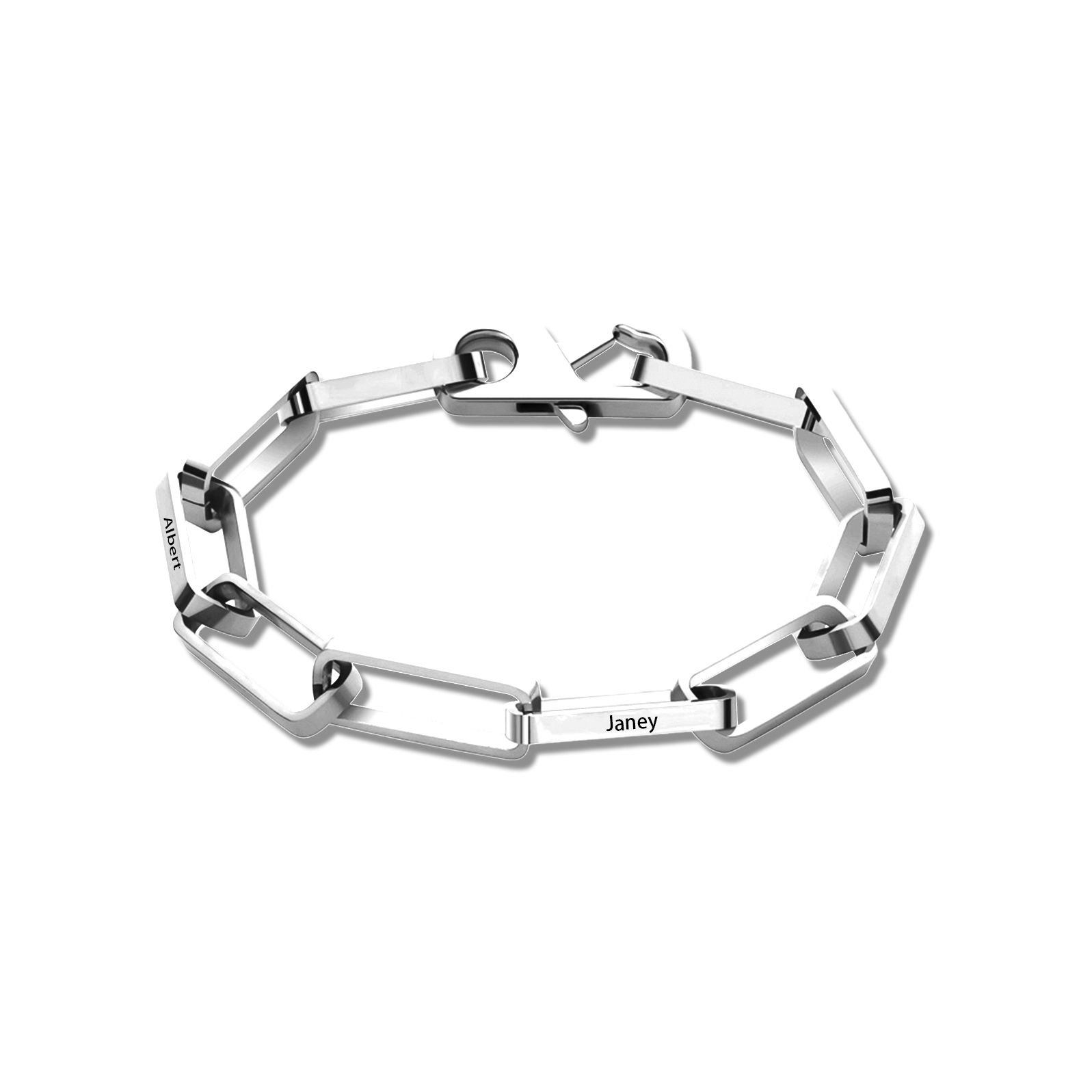 Bracelet chaîne maillons 2 Prénoms Personnalisés pour Hommes