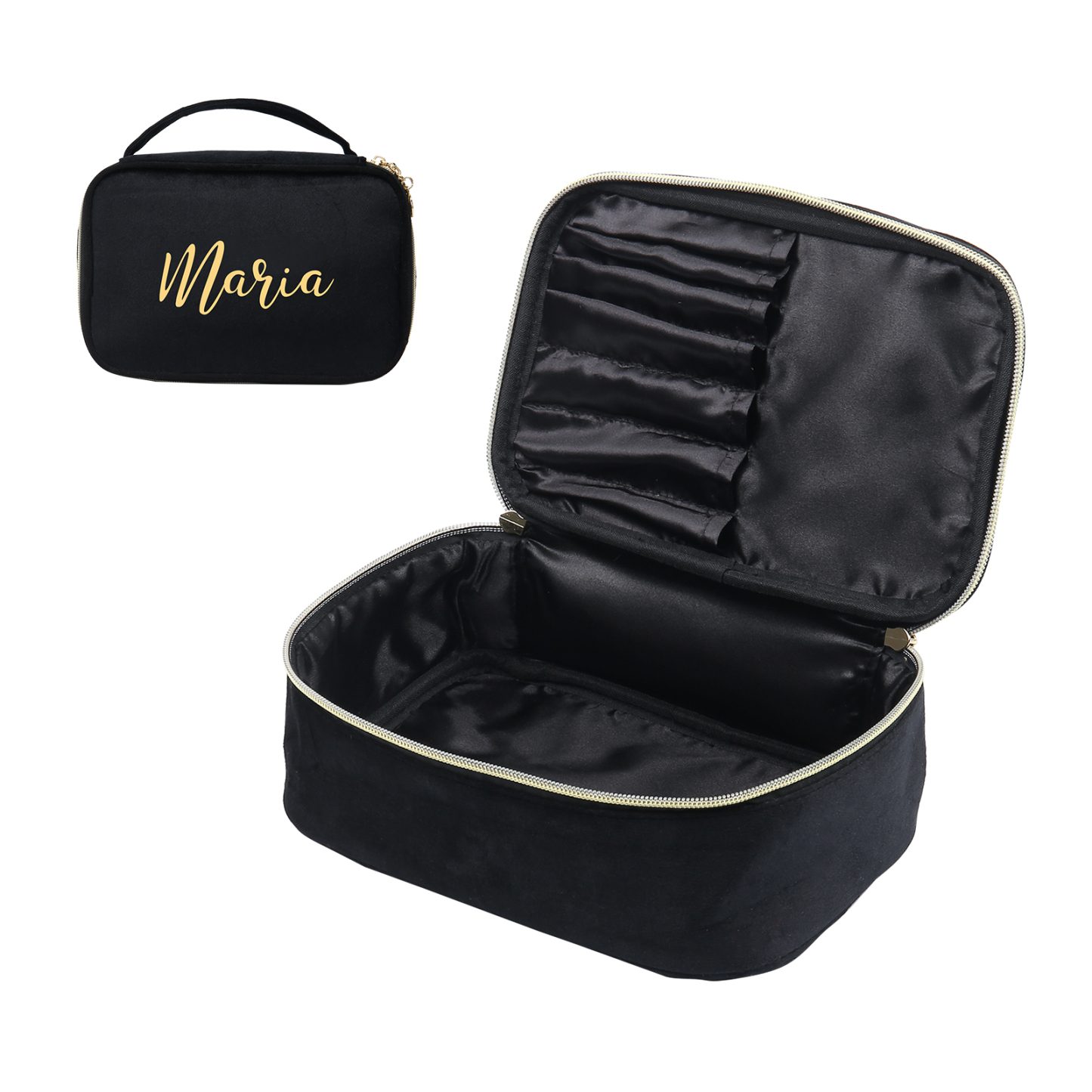 Trousse De Maquillage 1 Prénom Personnalisé Sac De Maquillage À Capacité Élevée Pour Femmes