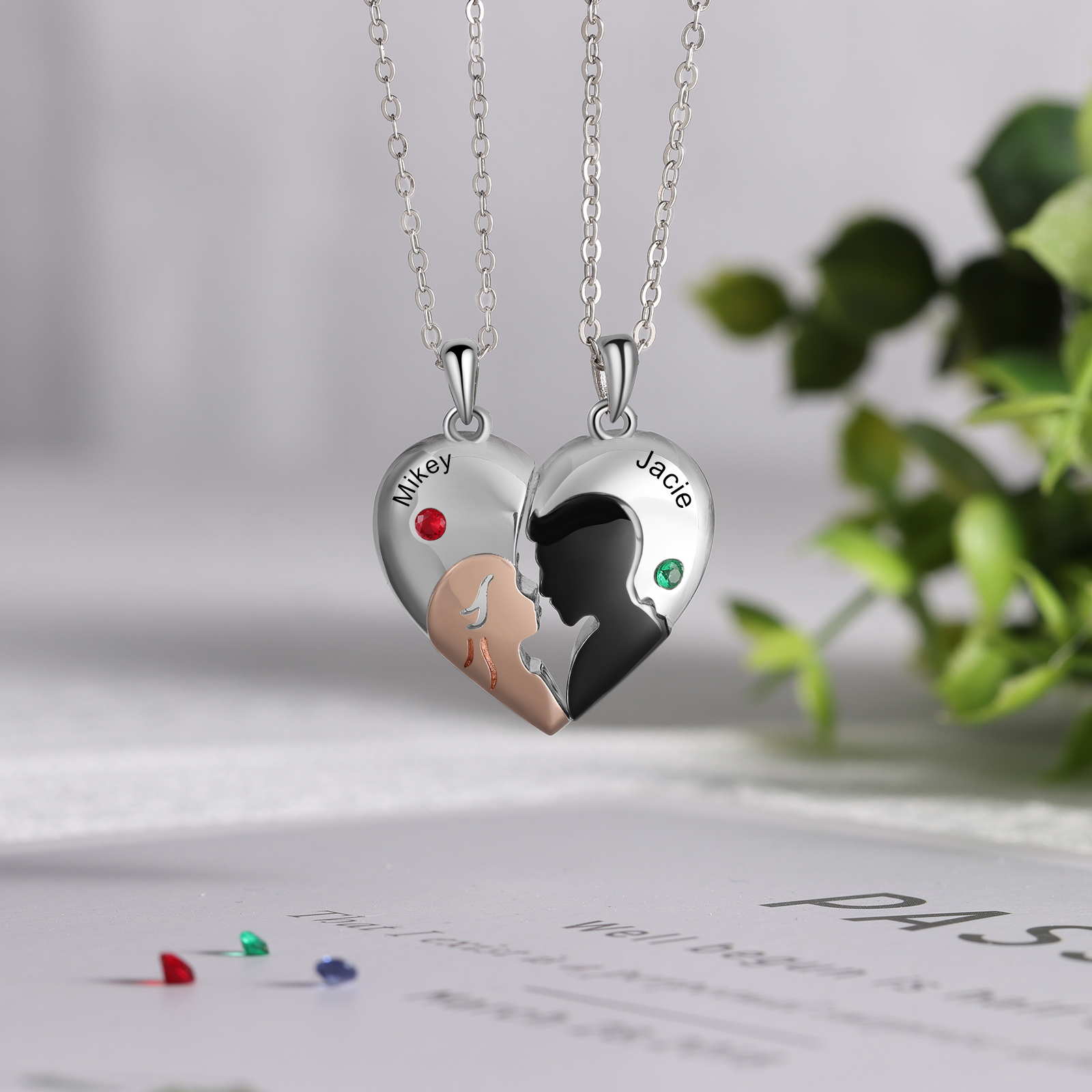 Bijoux Collier Collier En Commun Couple Amoureux Pendentif Coeur