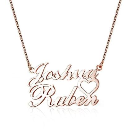 Collier Prénom Personnalisé Collier 2 Prénom Cuivre Cadeaux Saint Valentin