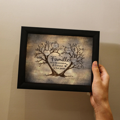 Cadre Photo LED Couple 3-6 Prénoms Personnalisés Arbre de vie