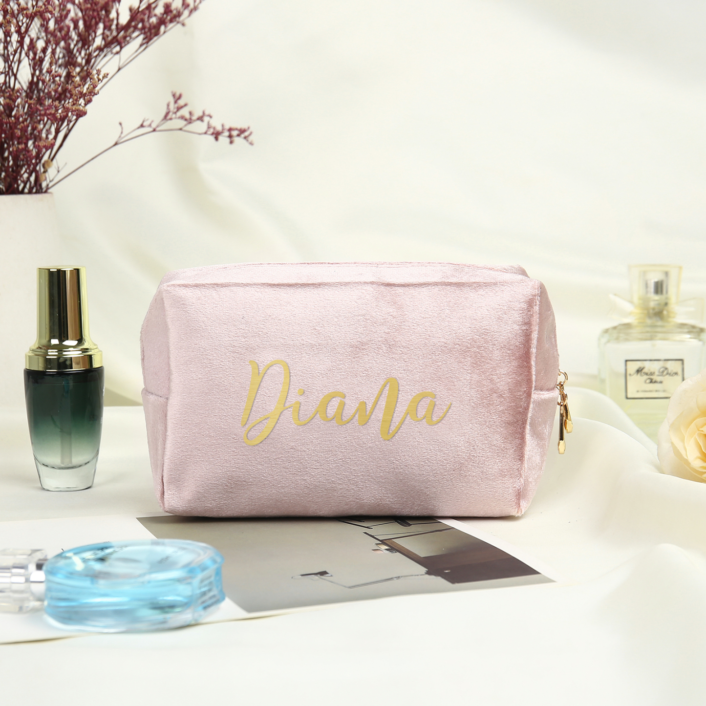 Trousse De Maquillage 1 Prénom Personnalisé Sac De Maquillage À Capacité Élevée Pour Femmes