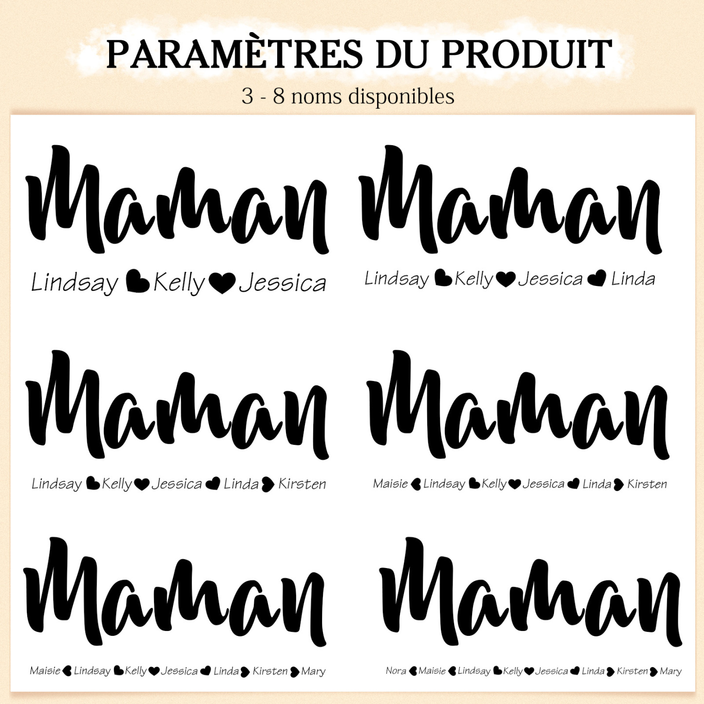 Portefeuille Femmes 6 Prénoms et 2 Textes Personnalisés avec Photo Porte-Monnaie Carte