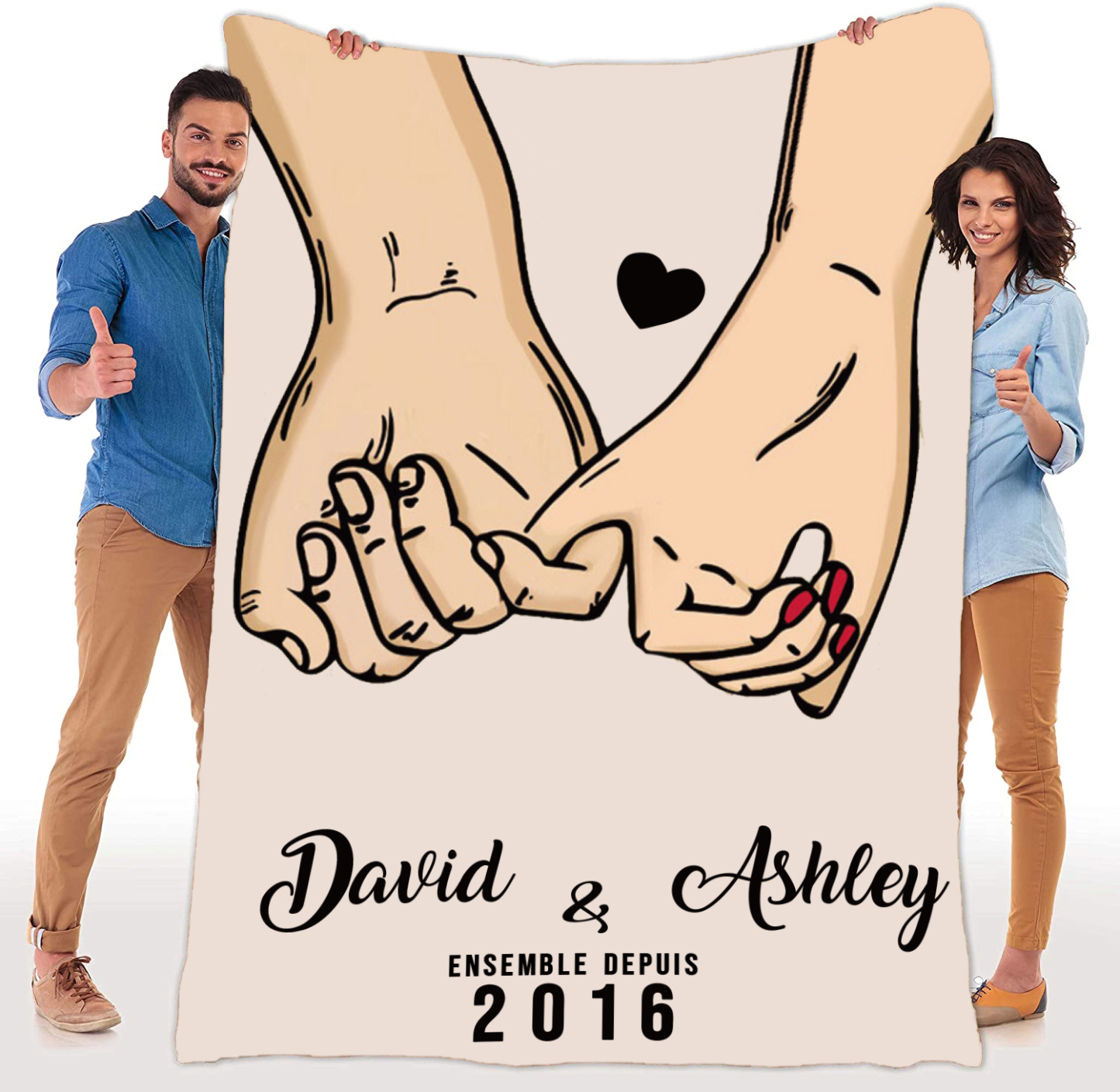 Couverture en Flanelle Personnalisée – Un Cadeau Unique et Réconfortant pour Vos Proches | Jessemade