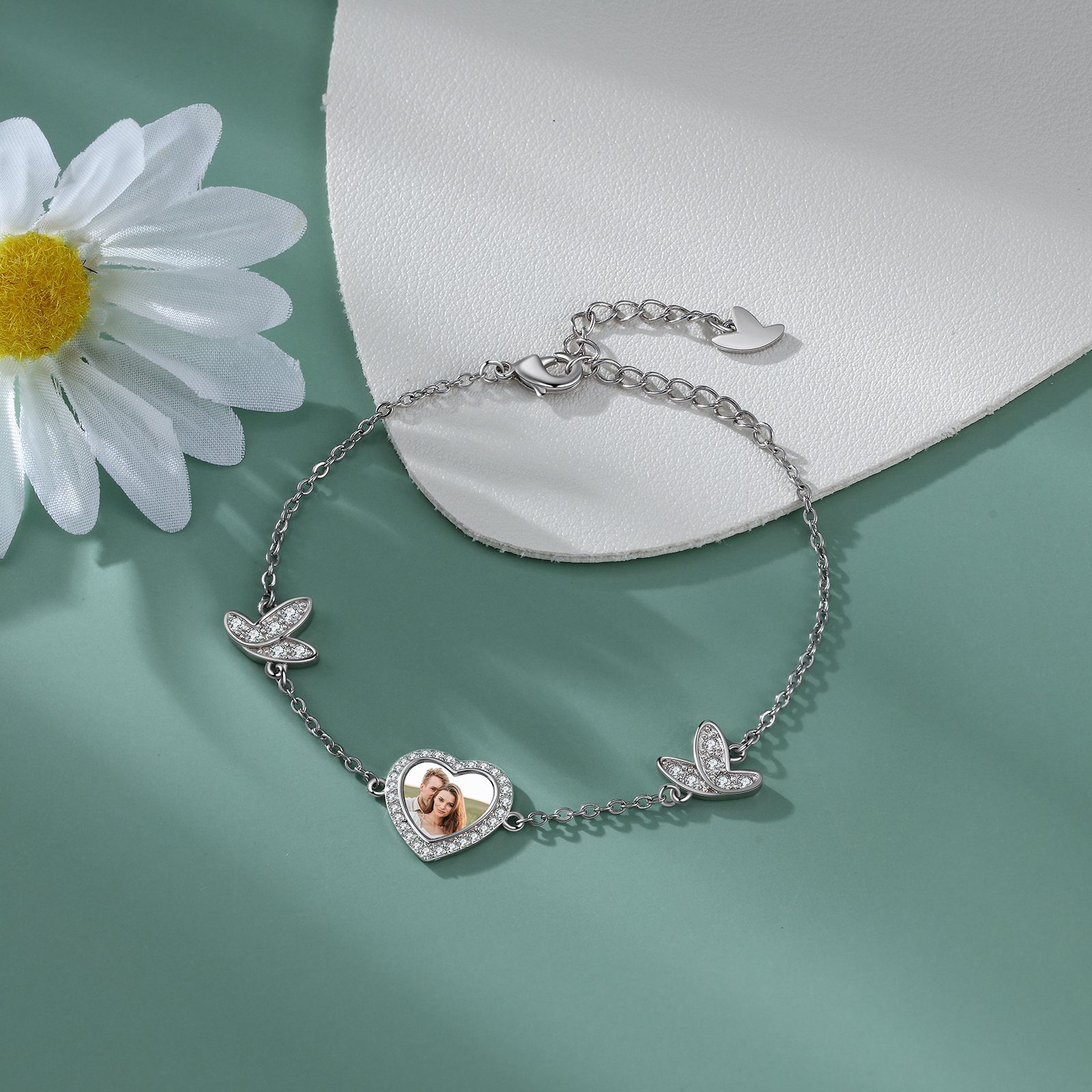 Bracelet Photo avec Cœur Breloque