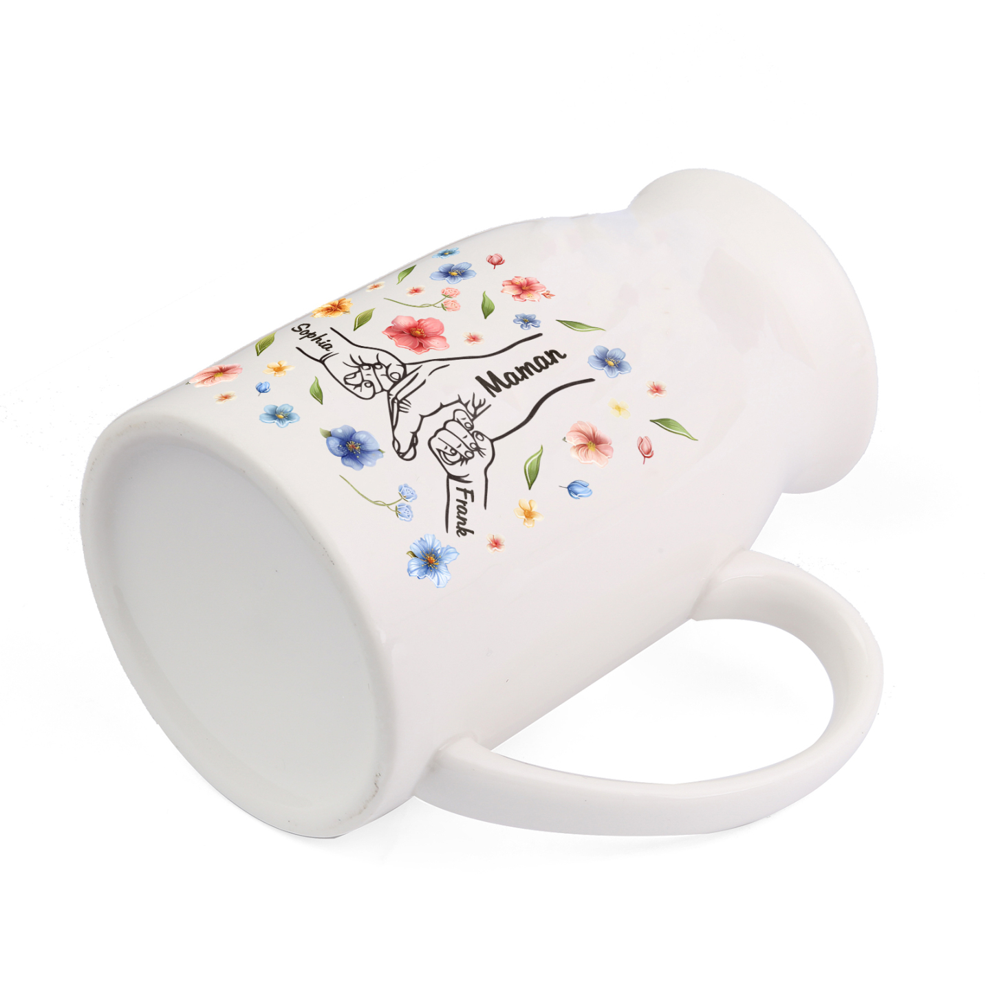 Vase à Fleurs la main dans la main 3 Prénoms Personnalisés Décoration de la Maison