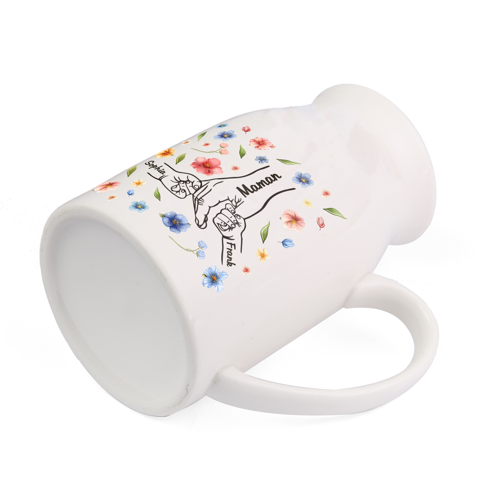 Vase à Fleurs la main dans la main 3 Prénoms Personnalisés Décoration de la Maison