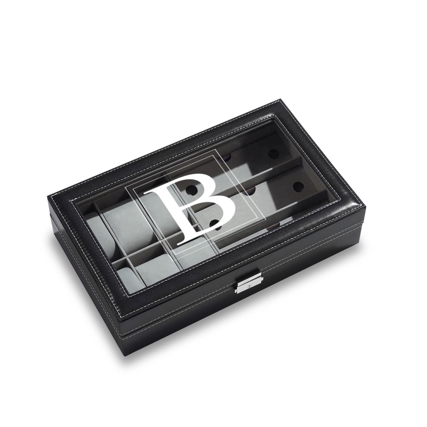 Boîte à Montre et Bijoux 1 Lettre Personnalisée Coffret Cadeau pour Hommes