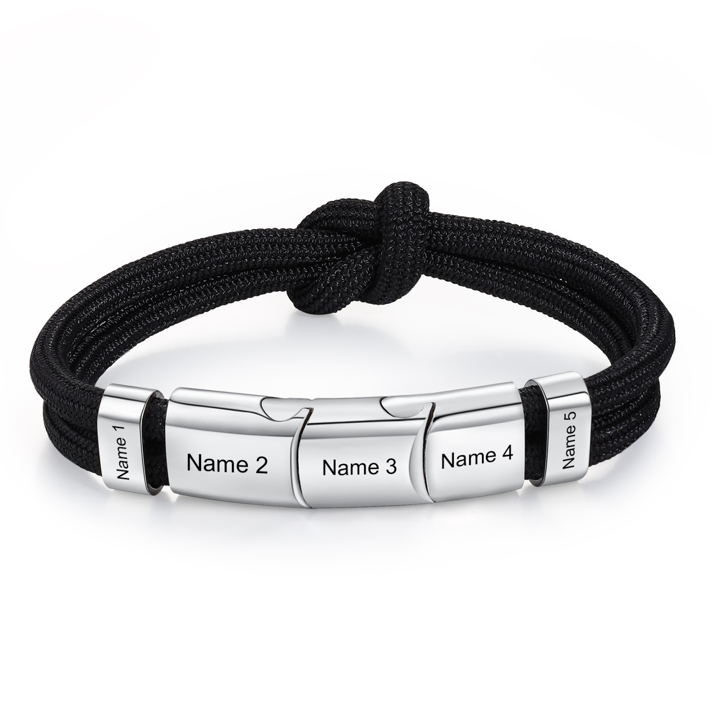Bracelet Nœud 5 Prénoms Personnalisés pour Hommes