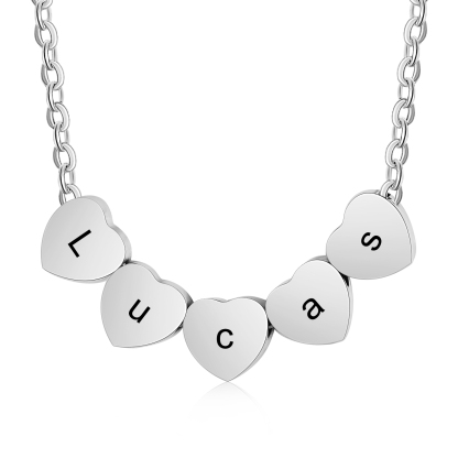 Collier Cœur pendentif 9 lettre Personnalisé