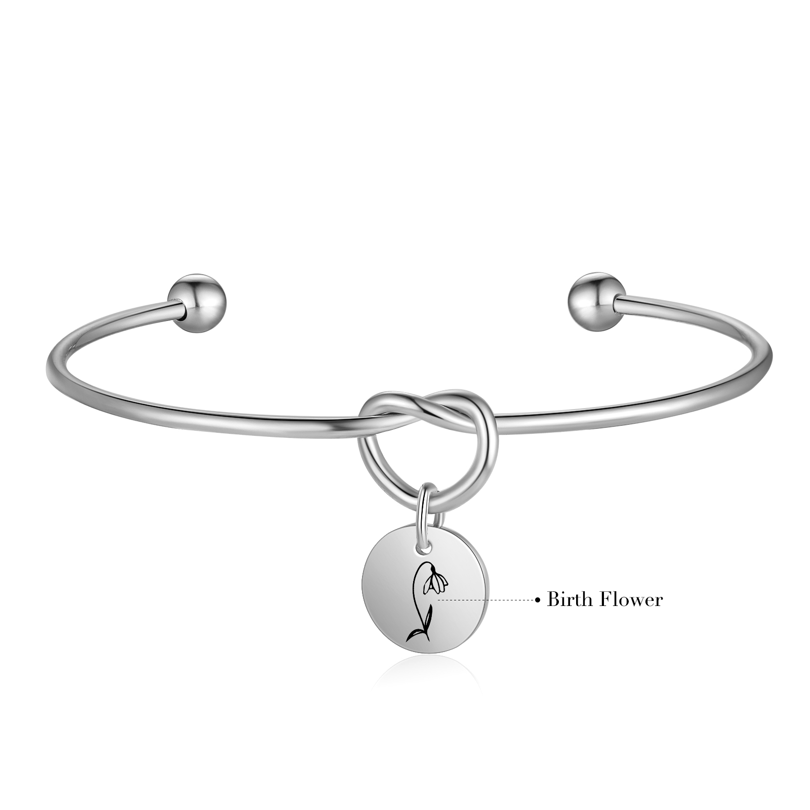 Bracelet Jonc Fleur de Naissance Personnalisé