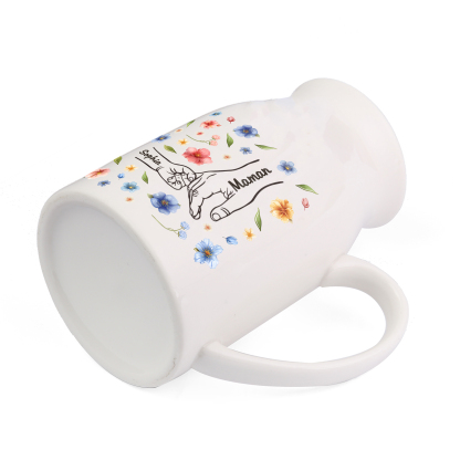 Vase à Fleurs la main dans la main 2 Prénoms Personnalisés Décoration de la Maison