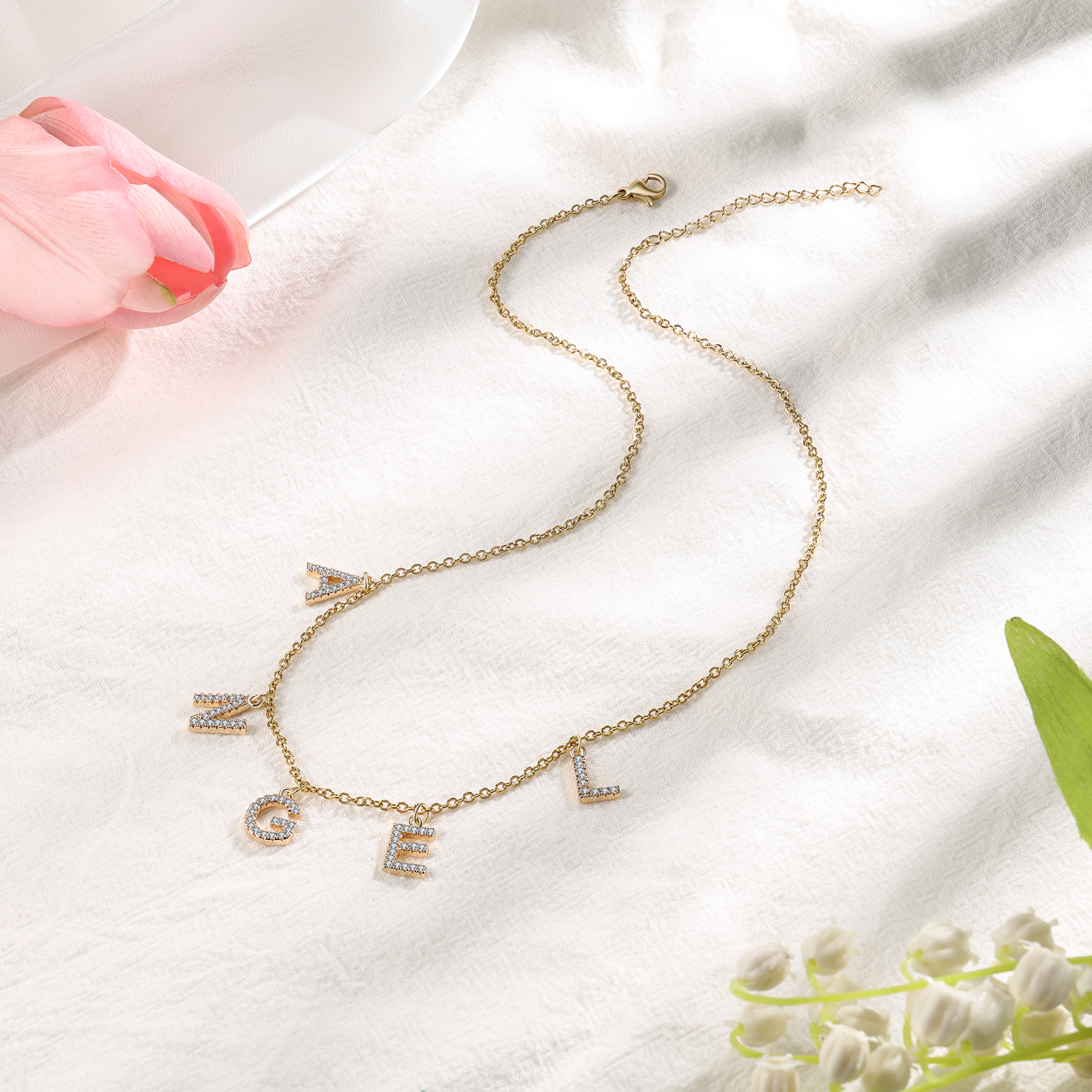 Collier Chaîne à Maillons Prénom Personnalisé 1-7 Lettres