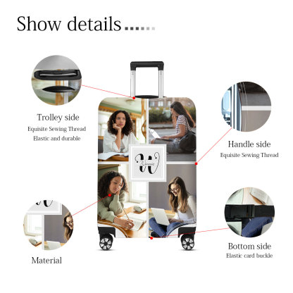 Housses de Valise 1 Prénom Personnalisé avec Lettre et 4 Photos